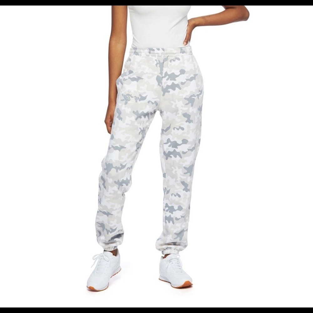 LaxyPants‎ Fleece joggers white camo pattern size small